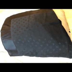 Louis Vuitton logo silk scarf. Midnight blue